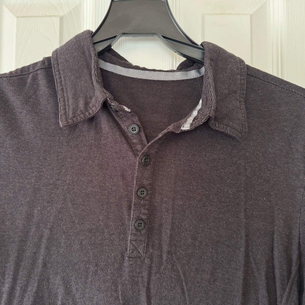 HYLETE Men’s Polo Shirt Large Dark Gray Heather Bamboo Blend Performance Polo‎